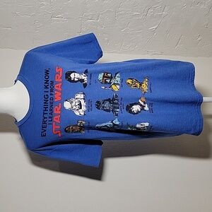 Star Wars Tshirt Tee Shirt Short Sleeve Crew Neck Graphic Novelty Lucas Blue L